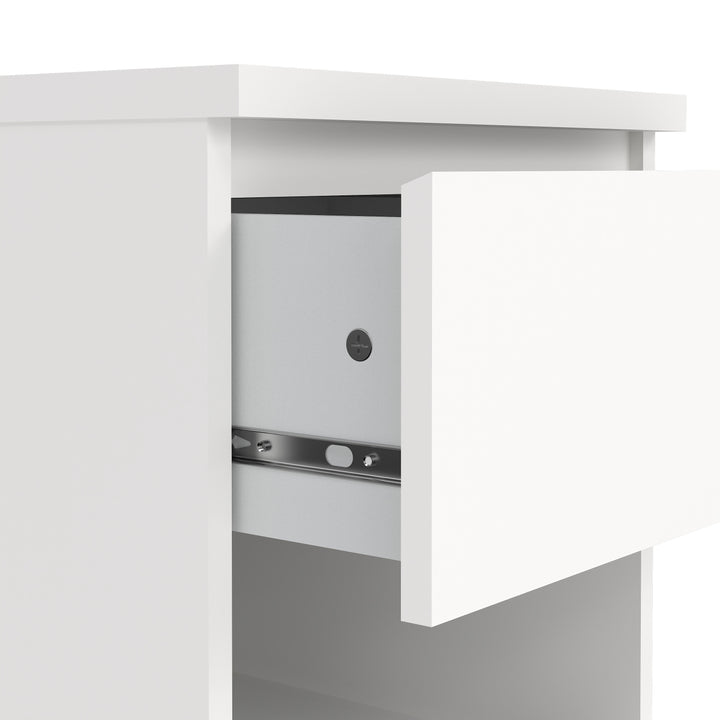 Naia Bedside 1 Drawer 1 Shelf in White - TidySpaces