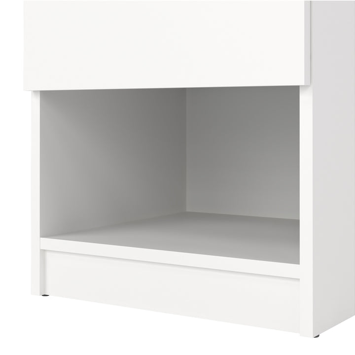 Naia Bedside 1 Drawer 1 Shelf in White - TidySpaces