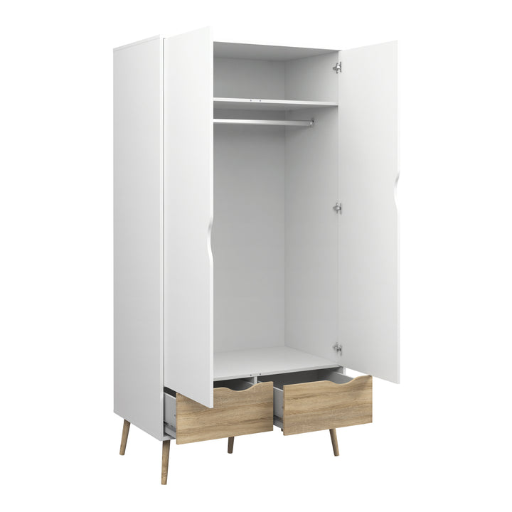 Oslo 3 Piece Bedroom Set White & Oak - TidySpaces