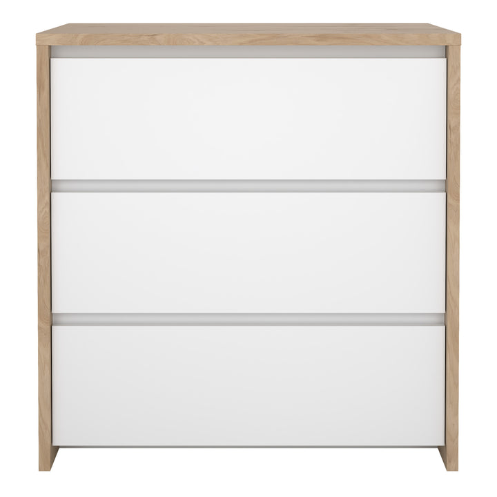 Next Chest 3 drawers Jackson Hickory White high gloss