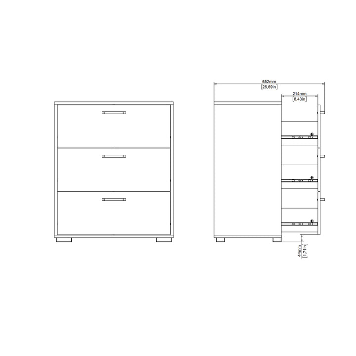 Sofia Chest 3 drawers Jackson Hickory