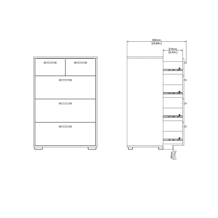 Sofia Chest 3 + 2 drawers Jackson Hickory
