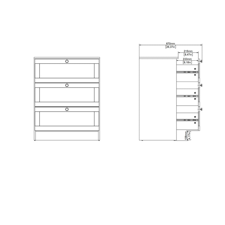 Brande Chest with 3 Frame Drawers in Jackson Hickory