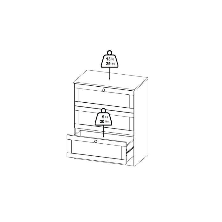 Brande Chest with 3 Frame Drawers in Jackson Hickory