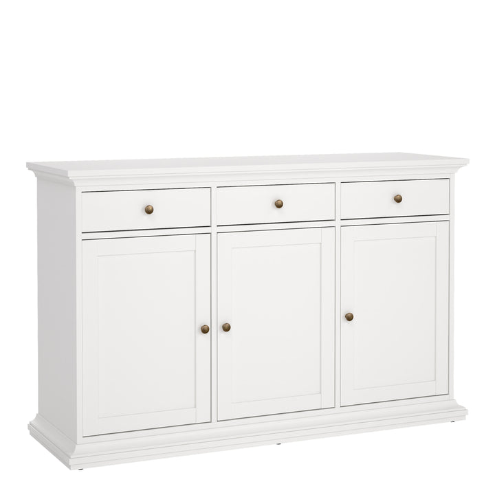 Paris Sideboard with 3 doors and 3 drawers in White
