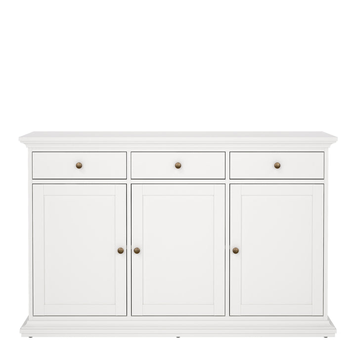 Paris Sideboard with 3 doors and 3 drawers in White