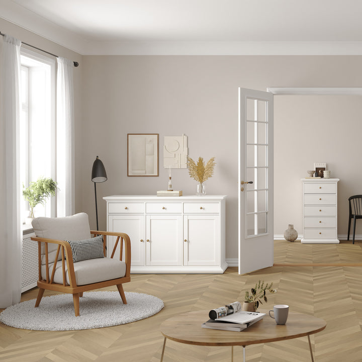 Paris Sideboard with 3 doors and 3 drawers in White