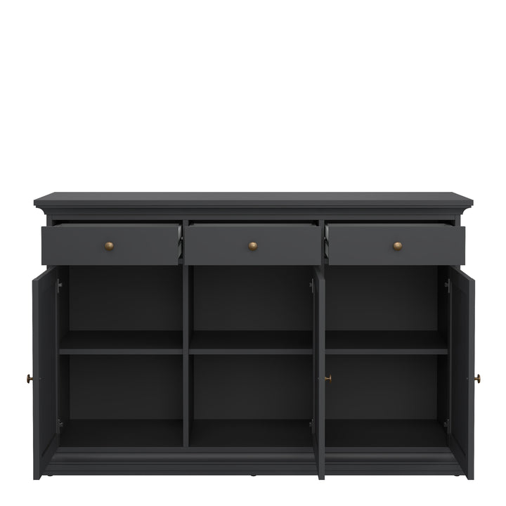 Paris Sideboard with 3 doors and 3 drawers in Matt Grey
