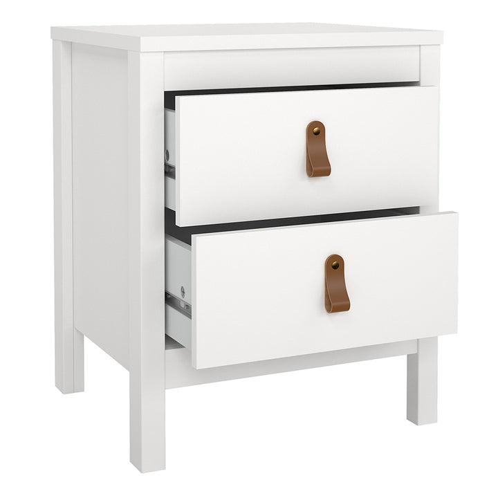 Barcelona 3 Piece Bundle, Bedside, Chest and 3 Door Wardrobe in White - TidySpaces