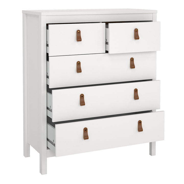 Barcelona 3 Piece Bundle, Bedside, Chest and 3 Door Wardrobe in White - TidySpaces