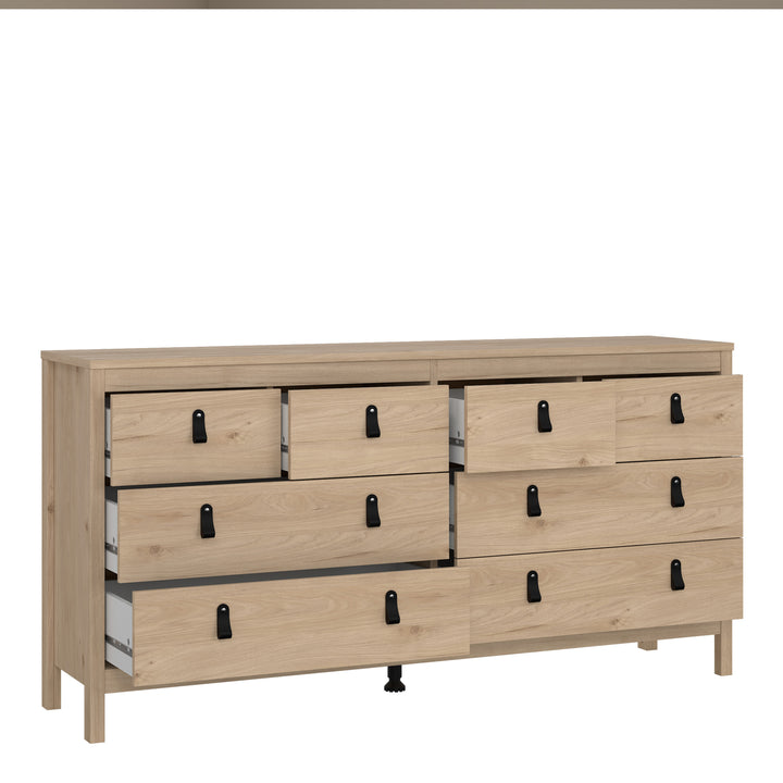Barcelona Double Dresser 4+4 Drawers in Jackson Hickory Oak - TidySpaces