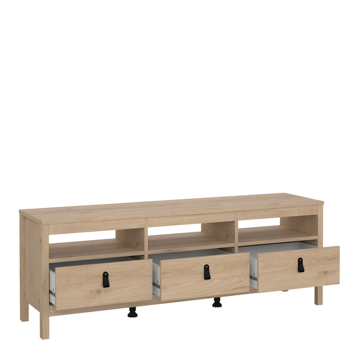 Barcelona TV-Unit 3 Drawers in Jackson Hickory Oak - TidySpaces