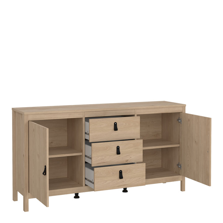 Barcelona Sideboard 2 Doors + 3 Drawers in Jackson Hickory Oak - TidySpaces