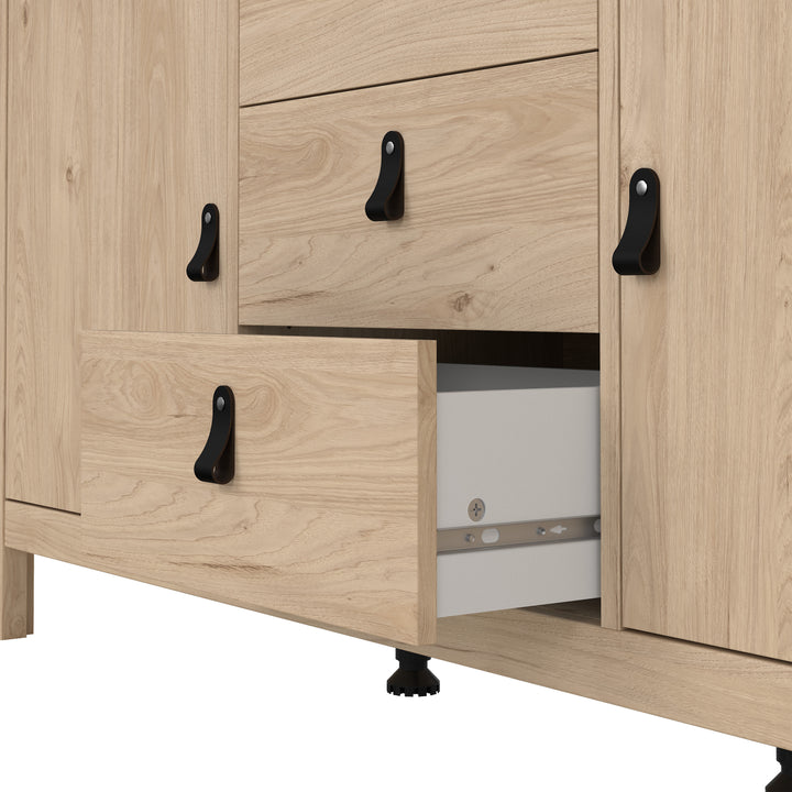 Barcelona Sideboard 2 Doors + 3 Drawers in Jackson Hickory Oak - TidySpaces