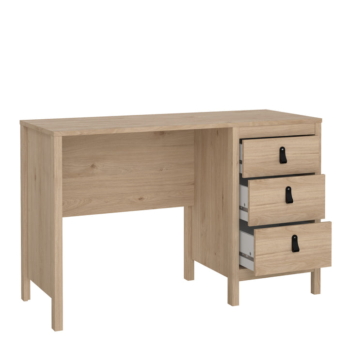 Barcelona Desk 3 Drawers in Jackson Hickory Oak - TidySpaces