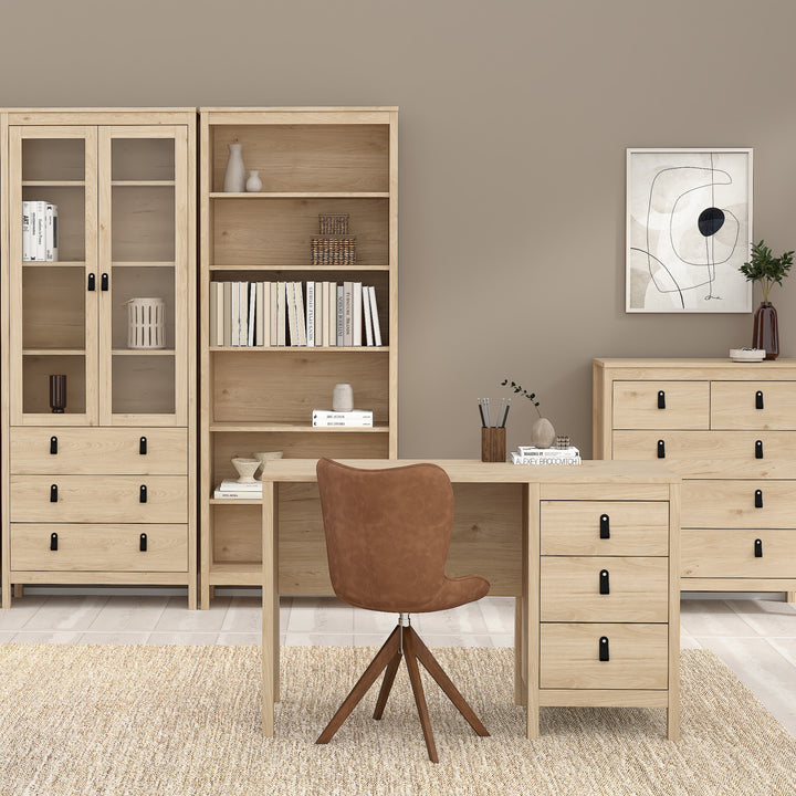 Barcelona Desk 3 Drawers in Jackson Hickory Oak - TidySpaces
