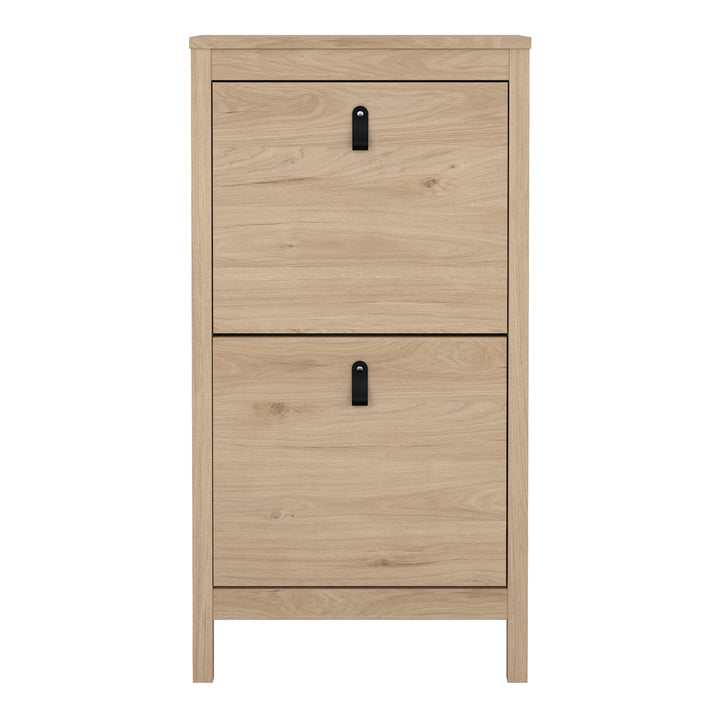 Barcelona Shoe Cabinet 2 Flap Doors in Jackson Hickory Oak - TidySpaces