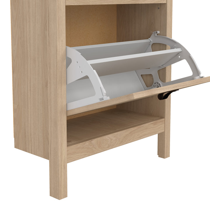 Barcelona Shoe Cabinet 2 Flap Doors in Jackson Hickory Oak - TidySpaces