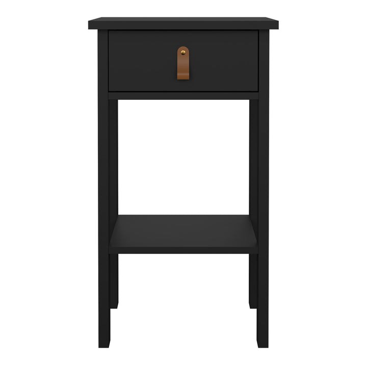 Barcelona Bedside Table with 1 Drawer in Matt Black - TidySpaces