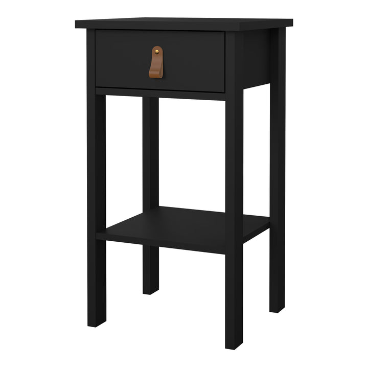 Barcelona Bedside Table with 1 Drawer in Matt Black - TidySpaces