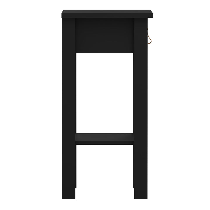 Barcelona Bedside Table with 1 Drawer in Matt Black - TidySpaces