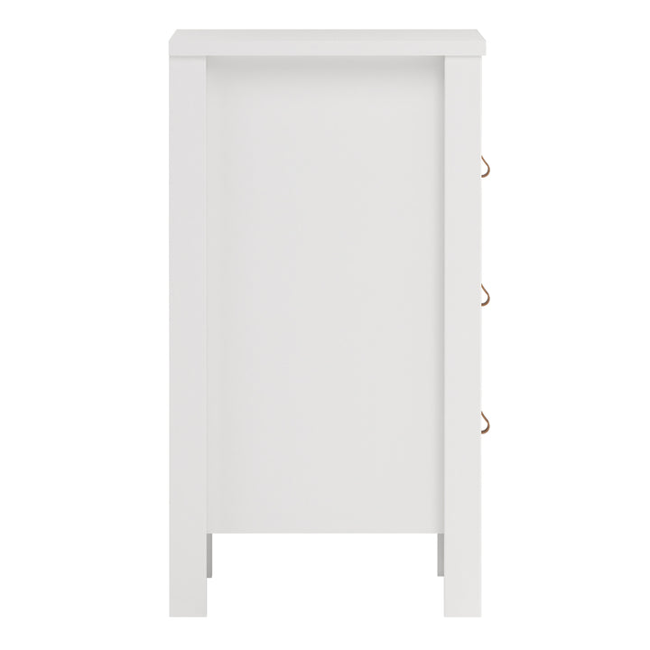 Barcelona Bedside Table 3 Drawers in White - TidySpaces