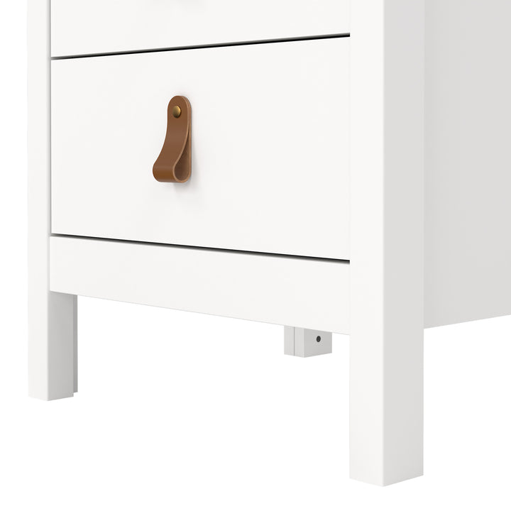 Barcelona Bedside Table 3 Drawers in White - TidySpaces