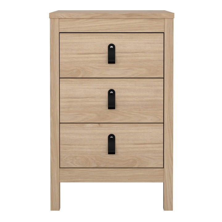 Barcelona Bedside Table 3 Drawers in Jackson Hickory Oak - TidySpaces