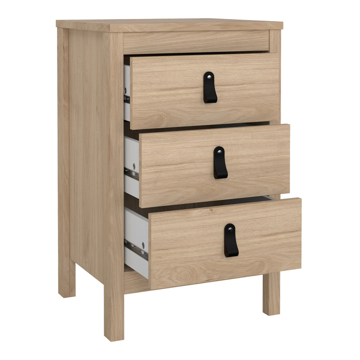 Barcelona Bedside Table 3 Drawers in Jackson Hickory Oak - TidySpaces