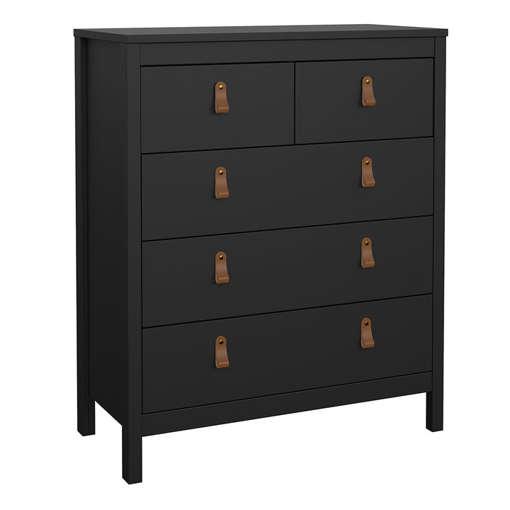 Barcelona 3 Piece Bundle, Bedside, Chest and 3 Door Wardrobe in Matt Black - TidySpaces