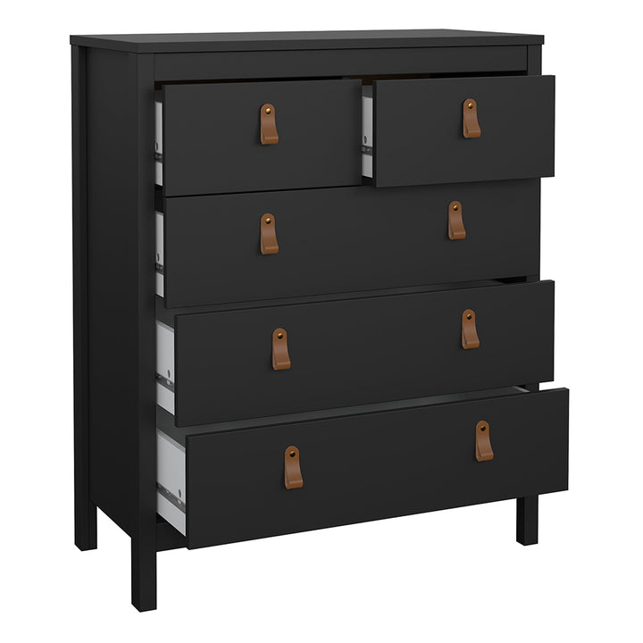 Barcelona 3 Piece Bundle, Bedside, Chest and 3 Door Wardrobe in Matt Black - TidySpaces