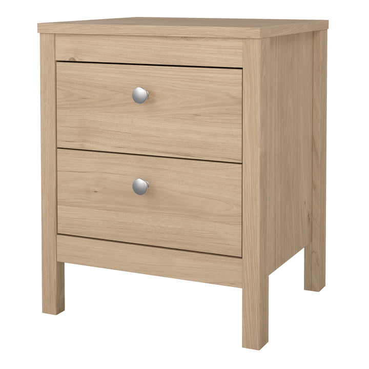 Madrid Bedside Table 2 Drawers in Jackson Hickory Oak - TidySpaces