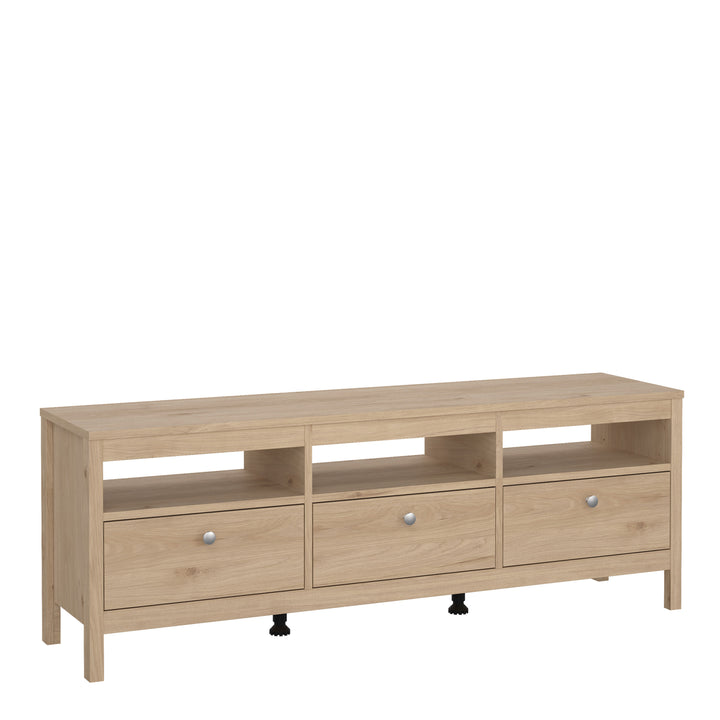 Madrid TV-Unit 3 Drawers in Jackson Hickory Oak - TidySpaces