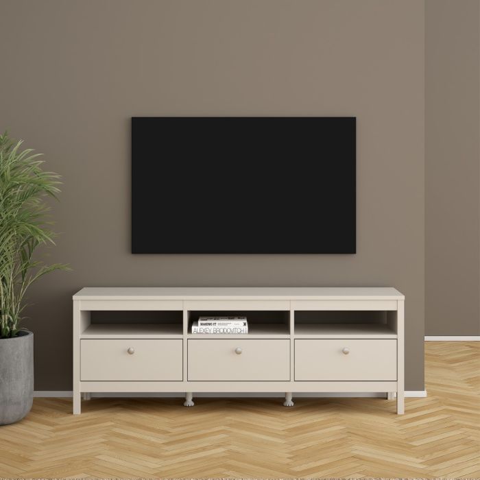 Madrid TV Unit 3 Drawers in Cashmere