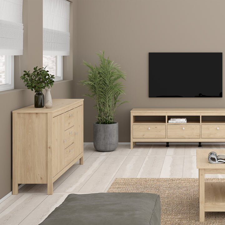 Madrid Sideboard 2 Doors + 3 Drawers in Jackson Hickory Oak - TidySpaces
