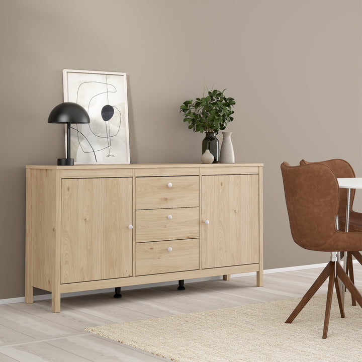 Madrid Sideboard 2 Doors + 3 Drawers in Jackson Hickory Oak - TidySpaces