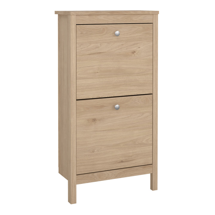 Madrid Shoe Cabinet 2 Flap Doors in Jackson Hickory Oak - TidySpaces