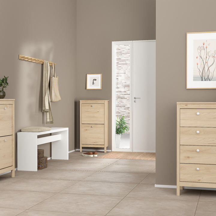 Madrid Shoe Cabinet 2 Flap Doors in Jackson Hickory Oak - TidySpaces