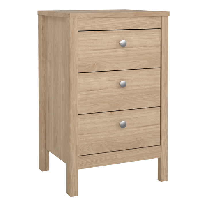 Madrid Bedside Table 3 Drawers in Jackson Hickory Oak - TidySpaces