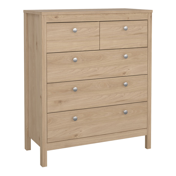 Madrid Package - Bedside Table 2 drawers + Chest 3+2 drawer + Wardrobe with 2 doors in Jackson Hickory Oak - TidySpaces