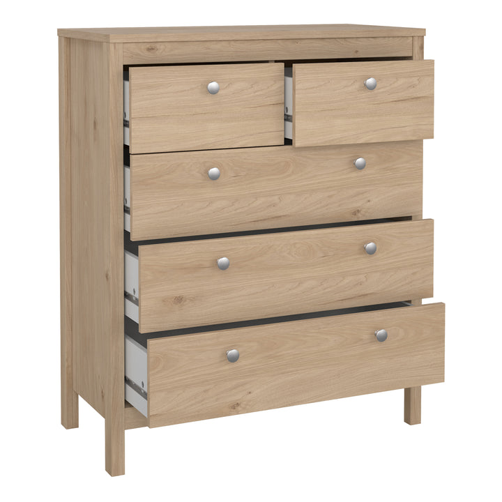 Madrid Package - Bedside Table 2 drawers + Chest 3+2 drawer + Wardrobe with 2 doors in Jackson Hickory Oak - TidySpaces