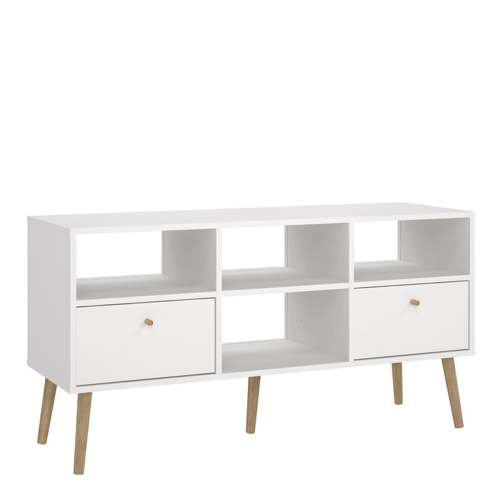 Cumbria TV-Unit 2 Drawers White - TidySpaces