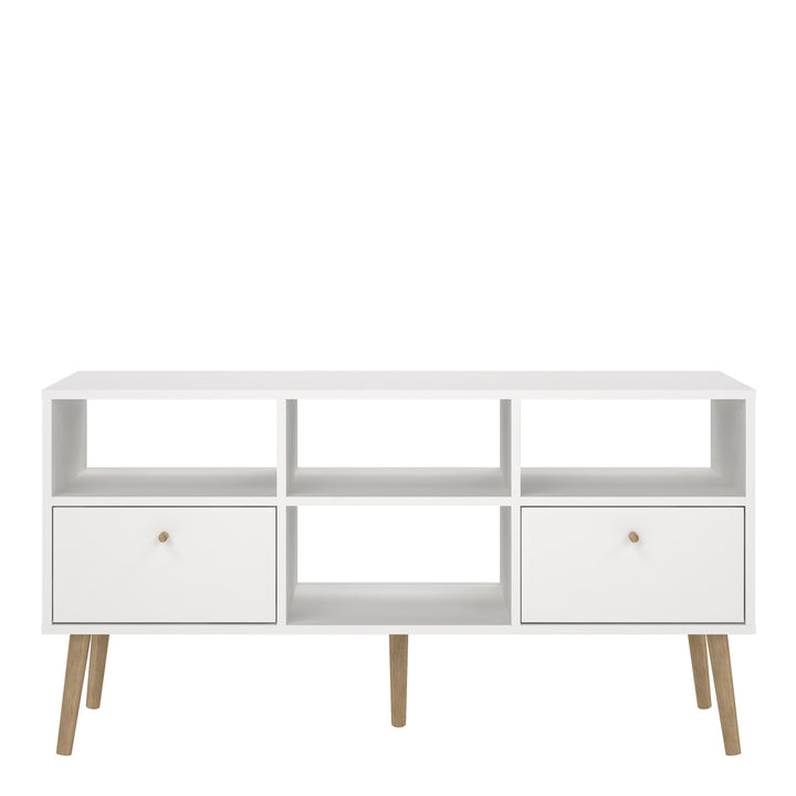 Cumbria TV-Unit 2 Drawers White - TidySpaces