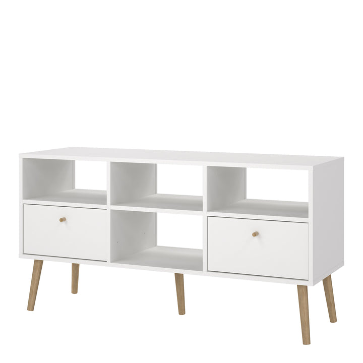 Cumbria TV-Unit 2 Drawers White - TidySpaces