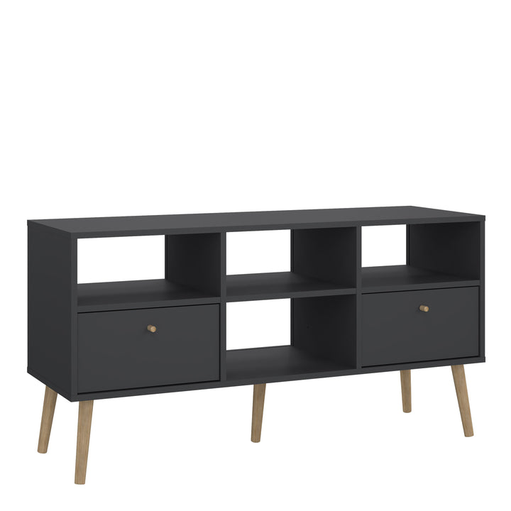 Cumbria TV-Unit 2 Drawers Dark Grey - TidySpaces
