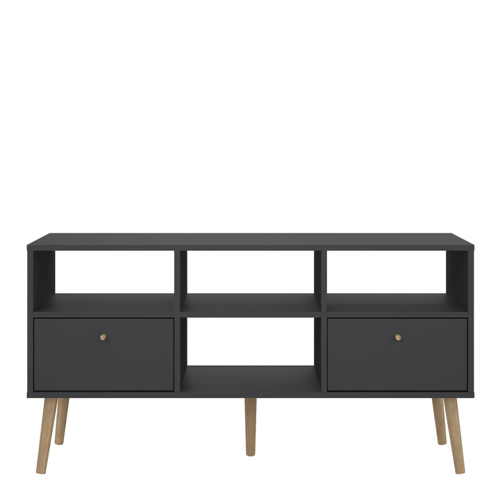 Cumbria TV-Unit 2 Drawers Dark Grey - TidySpaces