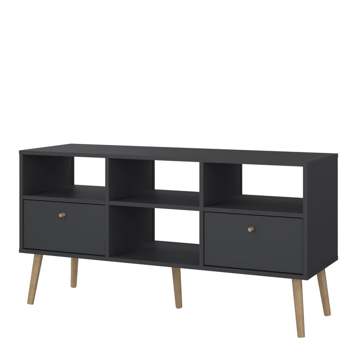 Cumbria TV-Unit 2 Drawers Dark Grey - TidySpaces