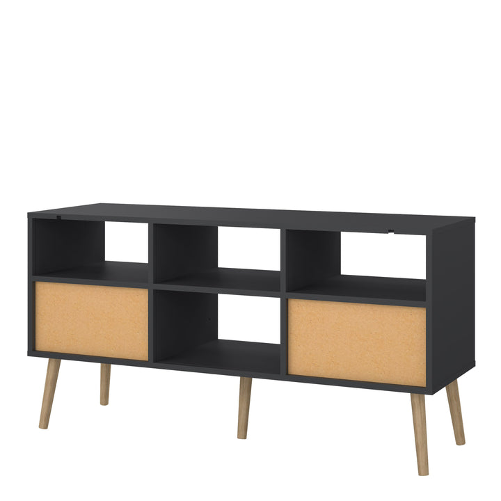 Cumbria TV-Unit 2 Drawers Dark Grey - TidySpaces