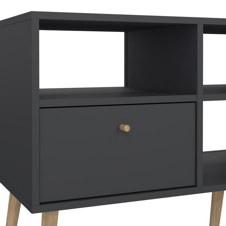 Cumbria TV-Unit 2 Drawers Dark Grey - TidySpaces