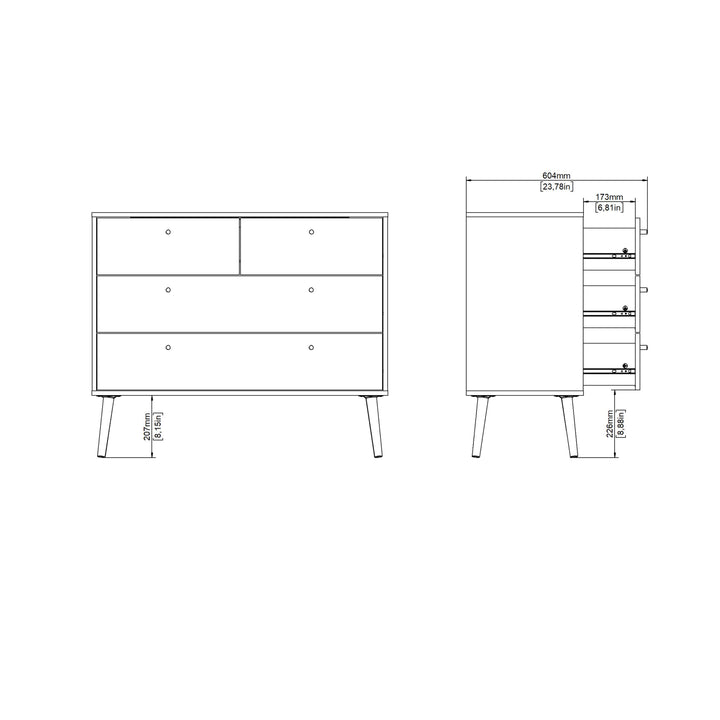 Cumbria Chest 2 + 2 Drawers Dark Grey - TidySpaces